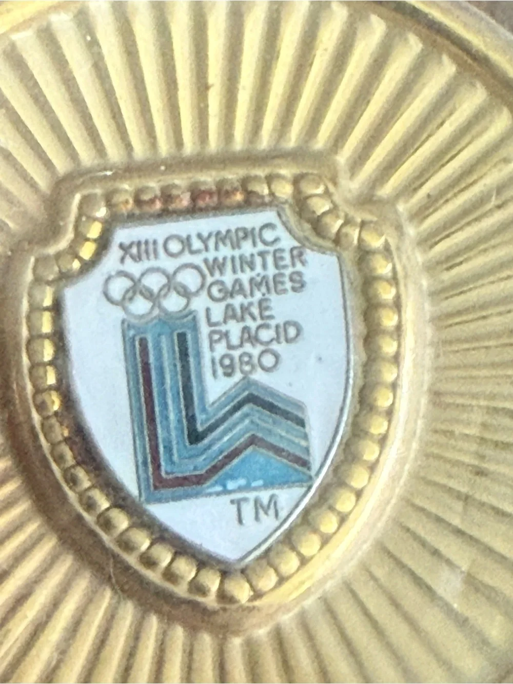 1980 Lake Placid Olympic 5pc Memorabilia Lot - Pins & Gold Bookmark
